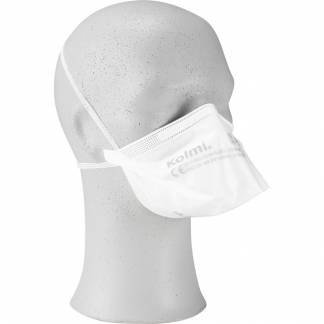 &Aring;ndedr&aelig;tsv&aelig;rn med hovedelastikker, Kolmi, One size, hvid, jern/PP, Fold-Flat, FFP3 NR D, Type IIR, uden ventil, engangs