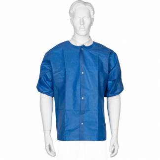 Varmejakke med korte &aelig;rmer, ABENA, S, 73x57cm, m&oslash;rkebl&aring;, SMS, usteril, engangs