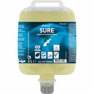 Universalrengøring, Diversey SURE Interior & Surface Cleaner DvM/DQFM, 2 l, uden farve og parfume