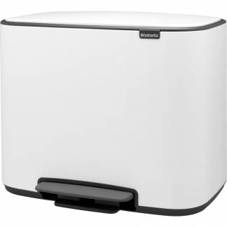 Pedalspand, Brabantia Bo, hvid, stål, 1-rums, 36 l, med plast inderspand og soft close