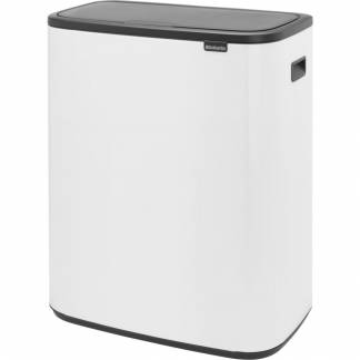 Affaldsspand, Brabantia Bo Touch Bin, hvid, stål, 1-rums, 60 l, med plast inderspand og soft close