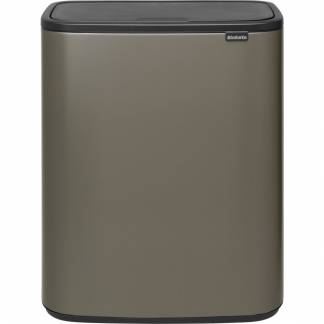 Affaldsspand, Brabantia Bo Touch Bin, platinum, stål, 1-rums, 60 l, med plast inderspand og soft close