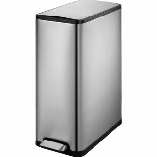 Pedalspand, EKO Ecoslim, st&aring;l mat, rustfrit st&aring;l, 45 l, plast inderspand, soft close, fingeraftryksfri