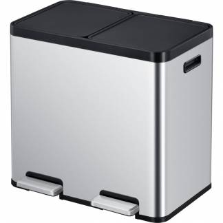 Pedalspand, EKO Essential, st&aring;l mat, 2-rums, 2x22 l