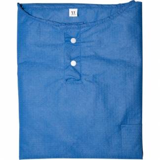 Renrumsdragt bluse med manchet i &aelig;rmer og talje, ABENA SoftComfort, M, bl&aring;, SMS, usteril, ekstra bl&oslash;d, engangs