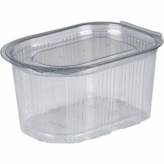 Portionsbæger, ABENA Cater-Line, 6x5,5x4cm, 80 ml, 80 cm³, klar, RPET, med hængslet låg