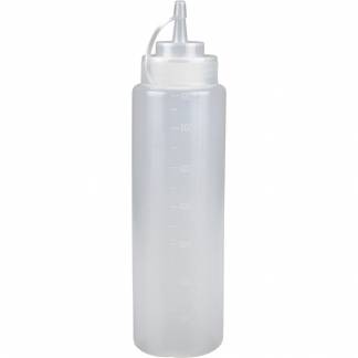 Dressingflaske, ABENA Cater-Line, 680 ml, klar, PE/PP, med m&aring;l