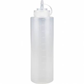 Dressingflaske, ABENA Cater-Line, 1000 ml, klar, PE/PP, med m&aring;l