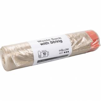 S&aelig;kke med sn&oslash;reluk, 100 l, klar, LDPE/genanvendt, 70x100cm inkl. kanal