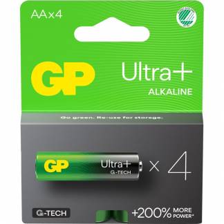 Batteri, GP Ultra Plus, Alkaline, AA, 4-pak