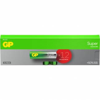 Batteri, GP Super, Alkaline, AA, 12-pak