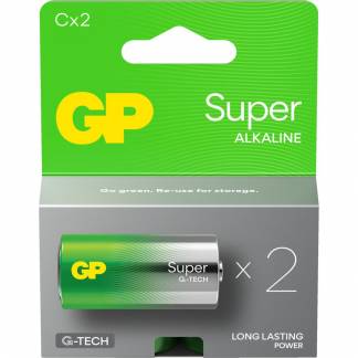 Batteri, GP Super, Alkaline, C, 2-pak