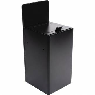 Affaldsspand, sort mat, pulverlakeret st&aring;l, 1-rums, 1x20 l, v&aelig;gh&aelig;ngt