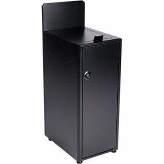 Affaldsspand, sort mat, pulverlakeret st&aring;l, 1-rums, 1x40 l, med frontl&aring;ge og s&aelig;kkeholdere, forberedt til v&aelig;gmontering