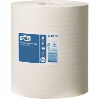 Håndklæderulle, Tork M2 Basic, 1-lags, Midi, 300m x 21,5cm , Ø19cm, hvid, blandingsfibre, uden hylse