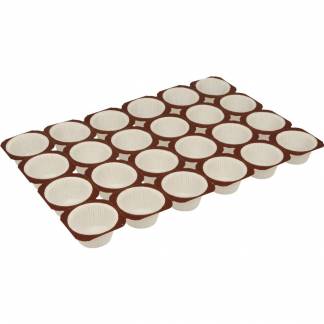 Bageform, 50,4x33,8x3,5cm, &Oslash;5cm, hvid, papir, i ark, med sort kant