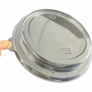 L&aring;g, 2,7cm, &Oslash;16cm, klar, PET, rund