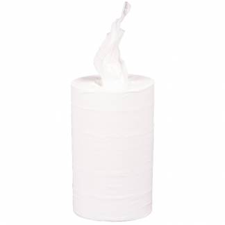Håndklæderulle, ABENA Care-Ness Excellent, 2-lags, Mini, 72m x 20cm , Ø13cm, hvid, 100% nyfiber, uden hylse