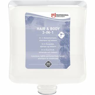 Hår og bodyshampoo, SCJ Professional, 2000 ml, 3in1 hair & body, uden farve, med parfume