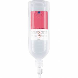 Hånddesinfektionsgel, ABENA, 1000 ml, 85% ethanol, standbag flaske til ståldispenser