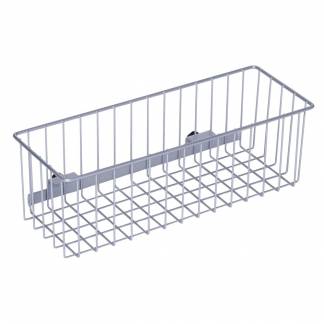 Trådkurv, Tina Trolleys, 150x435x160mm, grå, pulverlakeret stål, med håndgreb, til redskabsholder *Denne vare tages ikke retur*