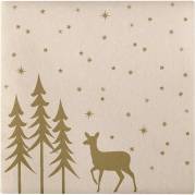 Frokostserviet Golden Winter 3-lags 1/4 fold 33x33cm beige 600 stk. 