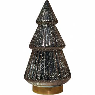 LED træ 15x28,5cm sølv glas 8 stk.