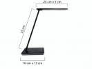 Bordlampe Unilux Linka LED foldbar sort USB+IQ oplader