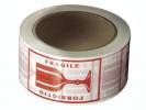 Tape PVC rød tryk 'forsigtig' 48mmx66m