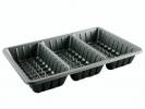 Grillbakke plast 3-rums sort 3x720ml PP 334x219x45mm 164stk/kar