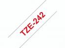 Labeltape Brother TZe-242 18mmx8m rød på hvid lamineret