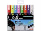 Uni Chalk 5M kridttuscher sampak med 2,5 mm stregbredde i 8 forskellige farver 