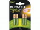 Batteri Duracell genopladelig AAA 750mAh 4stk/pak