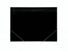 Elastikmappe, Q-Line DKF sort, M/3 KLAPPER, 210x297mm Karton/elastik pakke a 10 stk