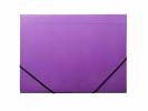Elastikmappe, Q-Line DKF lilla, M/3 KLAPPER, 210x297mm Karton/elastik pakke a 10 stk