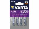 Batteri Varta Ultra Lithium LR 3 AAA 4stk/pak