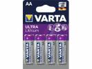 Batteri Varta Ultra Lithium LR 6 AA 4stk/pak