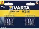 VARTA LONGLIFE AAA-batterier LR03 16 stk 
