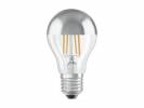Pære Osram LED standard 51W/827 E27 filament klar topforspejlet sølv