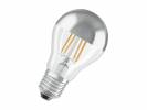 Pære Osram LED standard 51W/827 E27 filament klar topforspejlet sølv