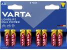 Batteri Varta Longlife Max Power AA 8stk/pak blister