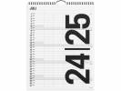 Studie Familiekalender Black and White 5 kolonner 2024/2025