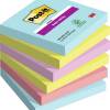 Notes, Post-it Super sticky, assorteret 76x76mm, pakke a 6 stk