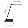Bordlampe, Unilux, Linka, USB+QI oplader sort