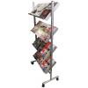 Brochure stand, Twinco, Twin Mobil 310x140x770mm, 12xA4, s&oslash;lv
