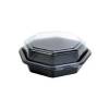 Plastbakke, Duni, m/l&aring;g, 1-rums 400 ml 160x160x60mm PS, black/transparent, karton a 405 stk F&oslash;devaregodkendt