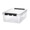 Plastkasse SmartStore, Classic transparent, 24L med l&aring;g , 500mm x 390mm x 180mm