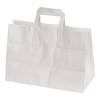 Papirb&aelig;repose, 350 x 170 x 245 mm flat bag, 17 l, Papir, hvid pakke a 200 stk, F&oslash;devaregodkendt