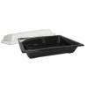 Plastbakke, mellem 215x147x25mm A-PET, sort, Sushi, karton a 300 stk