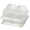 Plastbakke, Plus Pack, Sandwich, 2-rums Rektangul&aelig;r 165x148x45mm RPET, transparent, m/h&aelig;ngslet l&aring;g pakke med 44 stk